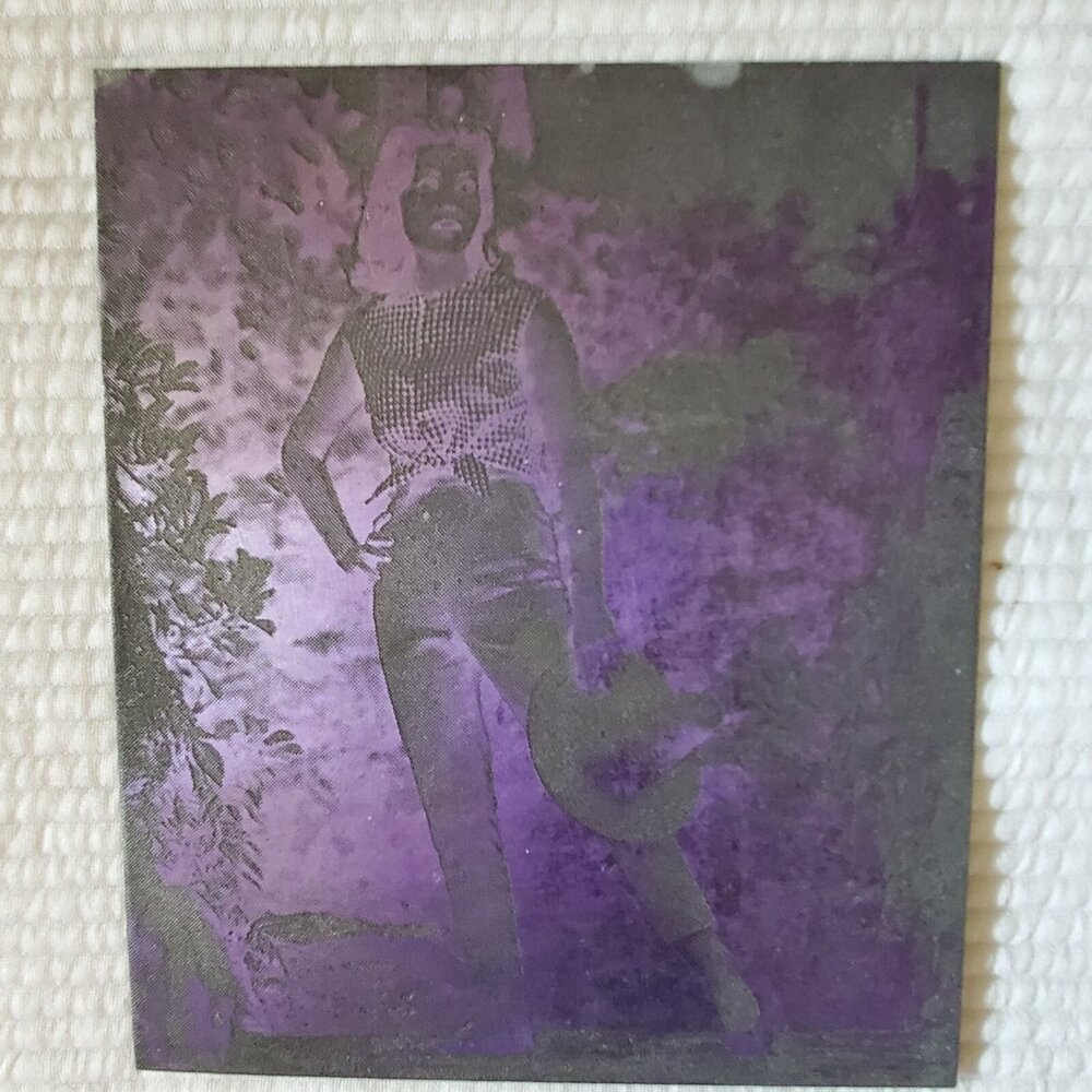 Metal Printing Plate Photo 6.5x5.5 Vintage Women Model Jeans Negatives 60's 70s - Picture 3 of 4